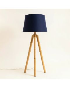 Wren Bluff Floor Lamp With A Plain Fabric Shade - Navy (synthetic illustration; no displayed measurements)