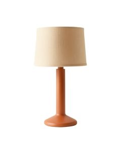 Elm Crossing Table Lamp With A Plain Fabric Shade - Terracotta