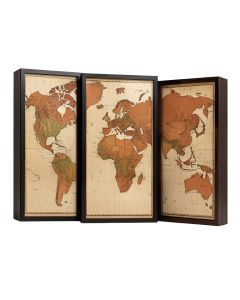 Stanford World Map 3 Piece Graphic Art Set