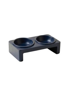 Field Branch Pet Feeding Stand With Two Plain Empty Bowls - Navy