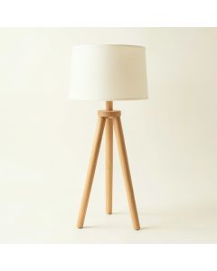 Alder Dell Floor Lamp With A Plain Fabric Shade - Ivory (synthetic illustration; no displayed measurements)