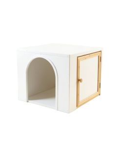 Laurel Bridge Empty Furniture-Style Litter Enclosure - White (synthetic illustration; no displayed measurements)