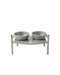 Shore Dale Pet Feeding Stand With Two Plain Empty Bowls - Gray (synthetic illustration; no displayed measurements)