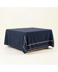Wren Crest Flat Bed Sheet - Navy (synthetic illustration; no displayed measurements)