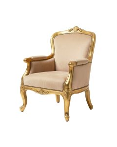 Chapin Queen Anne Back Arm Chair In Gold (synthetic illustration; no displayed measurements)