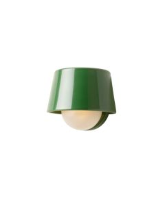 Alder Crest Wall Sconce Mounted On A Plain Wall - Green