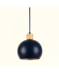 Flint Bridge Pendant Light Suspended From One Plain Cable - Navy (synthetic illustration; no displayed measurements)