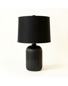Cove Bluff Table Lamp With A Plain Fabric Shade - Black (synthetic illustration; no displayed measurements)