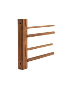 Catton Solid Wood Wall Mounted Wine Glass Rack In Brown