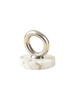 Pappalardo Multiple Rings Marble Base Metal Sculpture