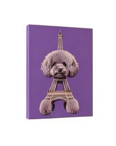 Bonjour Eiffel Tower Poodle By April Heather Graphic Art On Wrapped Canvas