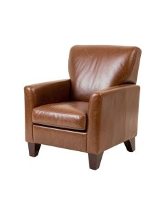 Klismos Genuine Leather Upholstered Side Chair