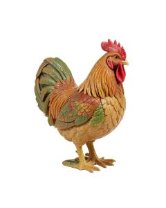 Madely Rooster In Leaves Figurine