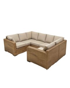 Lutie 9 Piece Rattan Sectional Seating Group With Cushions (synthetic illustration; no displayed measurements)