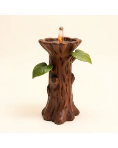 Resin Tree Trunk And 3 Leaves Fountain With Led Light (synthetic illustration; no displayed measurements)