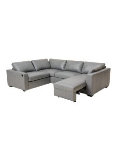 Madelia 127 '' Wide Faux Leather Left Hand Facing Reclining Sectional (synthetic illustration; no displayed measurements)