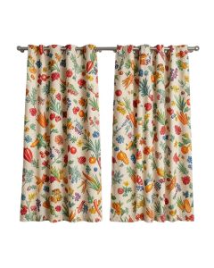 Colorful Spice Print Kitchen Curtain Pair (synthetic illustration; no displayed measurements)