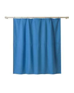 Birch Bend Shower Curtain Hanging Flat From A Plain Rod - Blue (synthetic illustration; no displayed measurements)