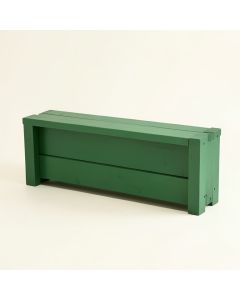 Dawn Bridge Narrow Outdoor Storage Bench - Green (synthetic illustration; no displayed measurements)