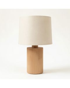 Willow Arc Table Lamp With A Plain Fabric Shade - Beige (synthetic illustration; no displayed measurements)