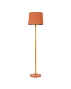 Shore Dale Floor Lamp With A Plain Fabric Shade - Terracotta