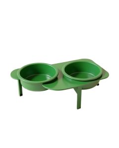 Briar Dale Pet Feeding Stand With Two Plain Empty Bowls - Green (synthetic illustration; no displayed measurements)