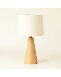 Holly Bridge Table Lamp With A Plain Fabric Shade - Ivory (synthetic illustration; no displayed measurements)