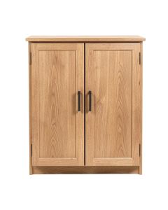 2-Door Wood Entryway 19 Pair Shoe Storage Cabinet