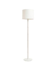 River Arc Floor Lamp With A Plain Fabric Shade - White
