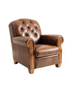 Chiang 40 '' Wide Tufted Full Grain Leather Club Chair (synthetic illustration; no displayed measurements)