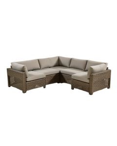 Barcomb Outdoor 5 Piece Sectional Seating Group With Cushions (synthetic illustration; no displayed measurements)