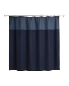 Holly Bluff Shower Curtain Hanging Flat From A Plain Rod - Navy (synthetic illustration; no displayed measurements)