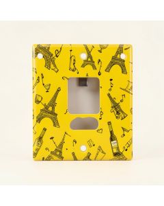 Eiffel Towel Wine Glasseseasonss And Bottle On Music Notes Bon Voyage 1-Gang Toggle Light Switch Wall Plate (synthetic illustration; no displayed measurements)