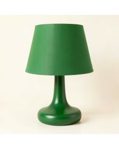 Wren Bluff Table Lamp With A Plain Fabric Shade - Green (synthetic illustration; no displayed measurements)