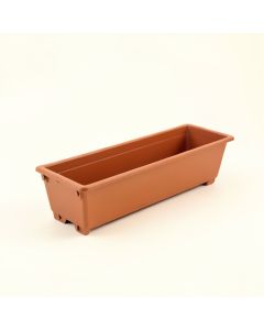 Alder Canyon Empty Railing Planter With Integral Brackets - Terracotta (synthetic illustration; no displayed measurements)
