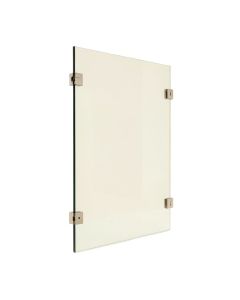 French Monture Noir 34 ” W X 78 ” H Frameless Fixed Glass Panel (synthetic illustration; no displayed measurements)