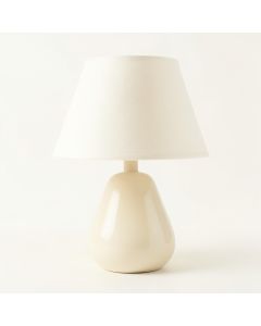 Olive Crossing Table Lamp With A Plain Fabric Shade - Cream (synthetic illustration; no displayed measurements)