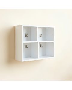 Sage Bridge Wall-Mounted Entryway Organizer Shelf - White (synthetic illustration; no displayed measurements)