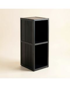 Dawn Canyon Narrow Cubby Tower - Black (synthetic illustration; no displayed measurements)