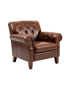 Eufaula 44 '' Wide Tufted Top Grain Leather Chesterfield Chair (synthetic illustration; no displayed measurements)