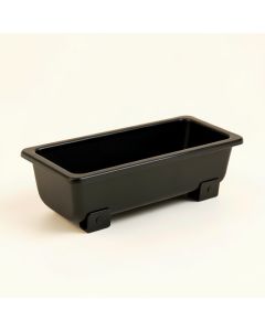 Aspen Bridge Empty Railing Planter With Integral Brackets - Black (synthetic illustration; no displayed measurements)