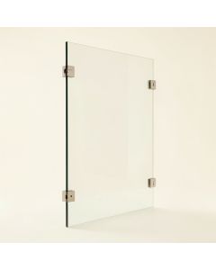 French Monture Noir 34 ” W X 78 ” H Frameless Fixed Glass Panel (synthetic illustration; no displayed measurements)
