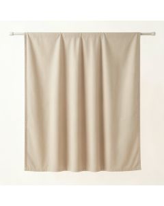 Shore Bridge Shower Curtain Hanging Flat From A Plain Rod - Beige (synthetic illustration; no displayed measurements)