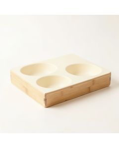 Brook Crest Pet Feeding Stand With Two Plain Empty Bowls - Cream (synthetic illustration; no displayed measurements)
