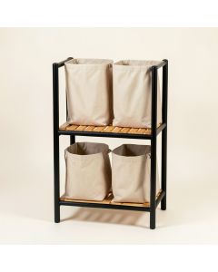 Sage Branch Laundry Sorting Station With Plain Removable Bags - Black (synthetic illustration; no displayed measurements)