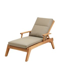 Outdoor Reclining Chaise Lounge With Cushion
