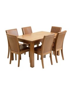 Adelline 5 - Piece Rubberwood Solid Wood Dining Set (synthetic illustration; no displayed measurements)