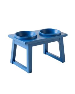 Harbor Dale Pet Feeding Stand With Two Plain Empty Bowls - Blue (synthetic illustration; no displayed measurements)