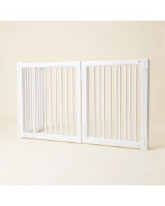 4 Panel 36 Inch Freestanding Foldable Pet Gate , Wooden Free Standing Pet Gate For Dogs , White (synthetic illustration; no displayed measurements)