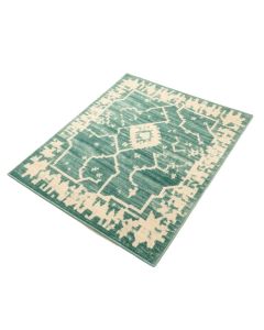 Noank Geometric Teal/Ivory Indoor/Outdoor Area Rug